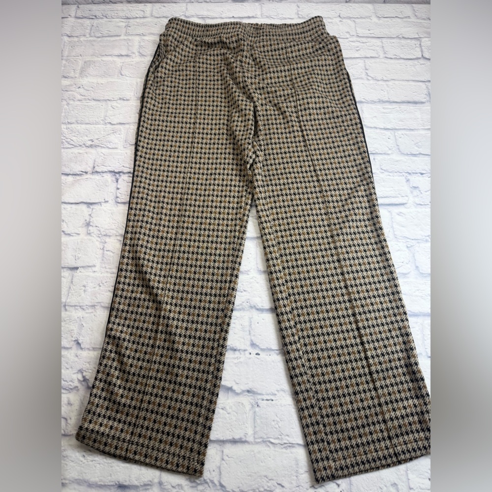 Jack & Jones Brown and Black Houndstooth Dress Pants. Elastic Waist. Size Large.